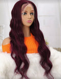 Burgundy Lace Front Wig - Human blend